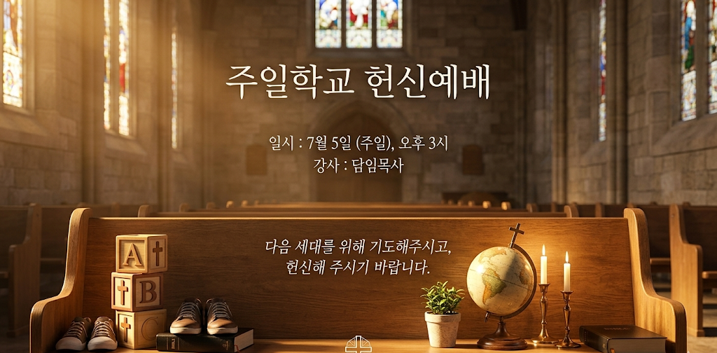 주일학교 헌신예배, 7월 5일 주일 오후 3시
